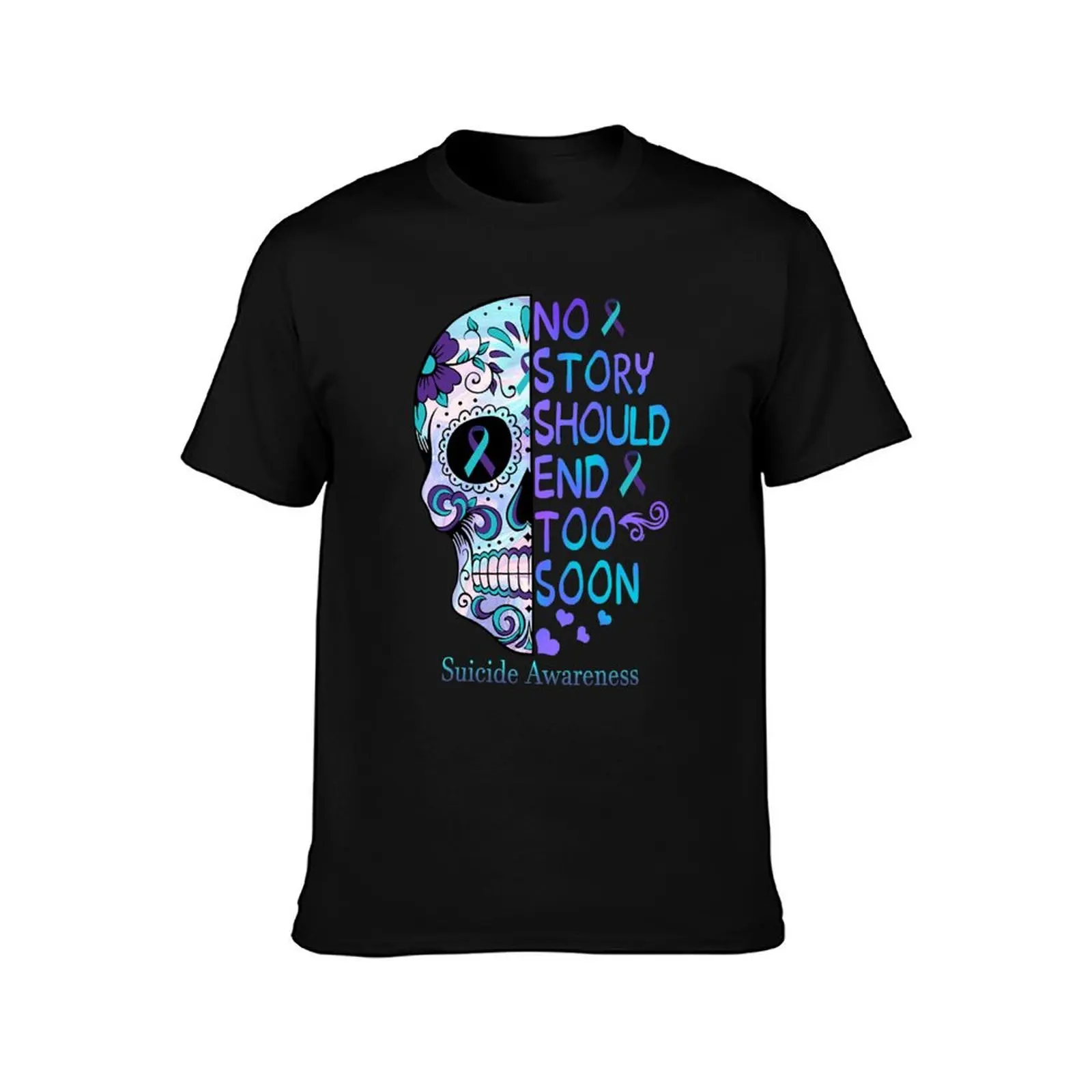 No Story Should End Too Soon Suicide Awareness T-Shirt t shirts for man cotton soft t shirts for man pack white T-Shirt view 2