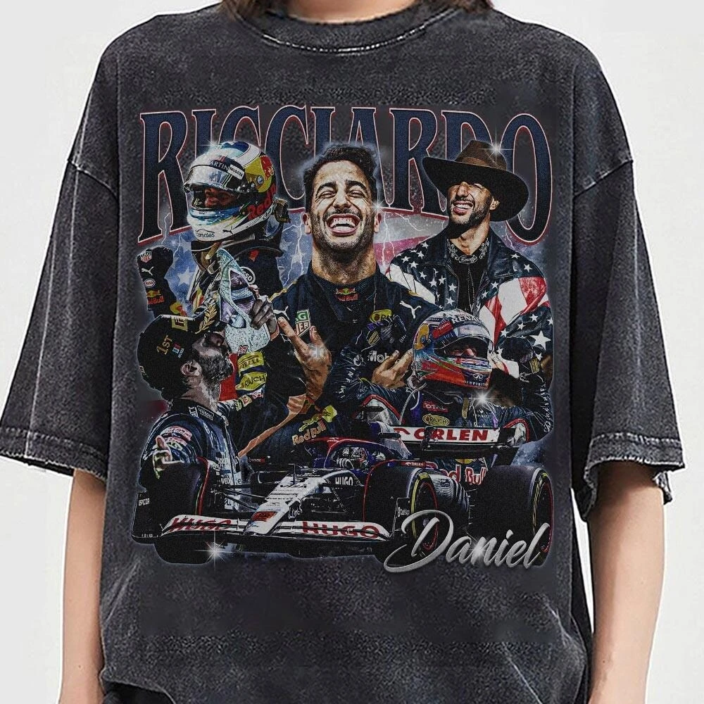 قميص دانيال ريكاردو برسومات أمريكية عتيقة من التسعينيات #1