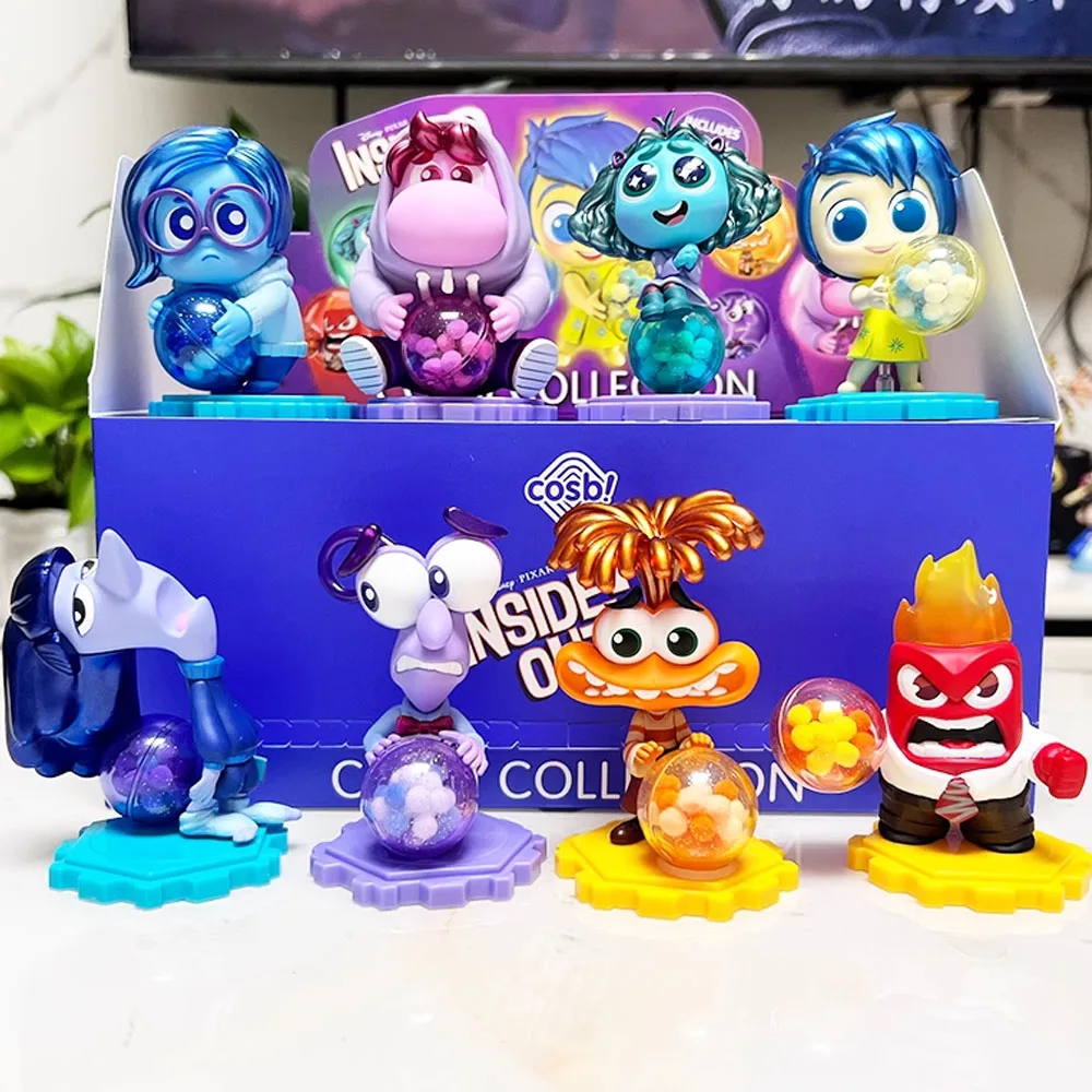 Disney Pixar Movies Inside Out 2 Joy Sadness Anger Disgust Fear Anxiety Envy Ennui Embarrass Anime Action Figures Toys