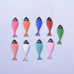6pcs Copper Both-sided Enamel Fish Charms oil dripping Ear Necklace Pendant DIY Jewelry Accessories