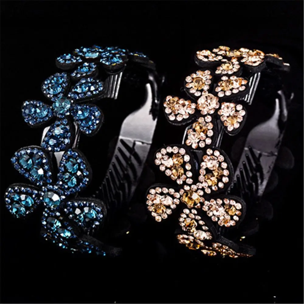 New Rhinestone Flower Hair Claws Women Crystal Bird Nest Twist Clip Hairpin Elegant Headwear Bun Maker Hair Styling Accessories