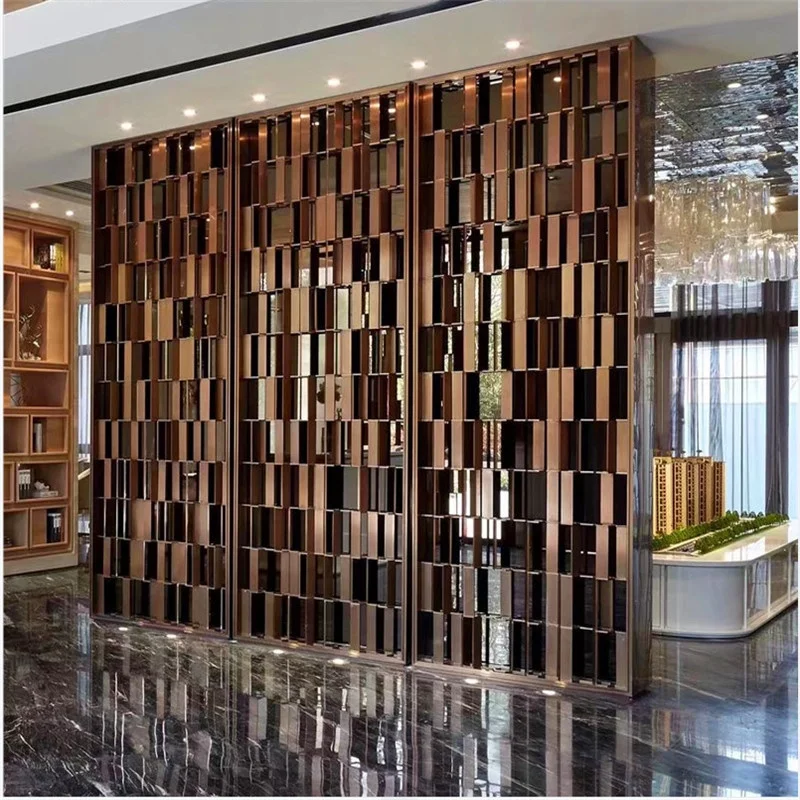 Customized Laser Cut Trennwand Privacy Art Metal Divider Screens Partition Wall Panels for Hotel Lobby Engineering Decorative