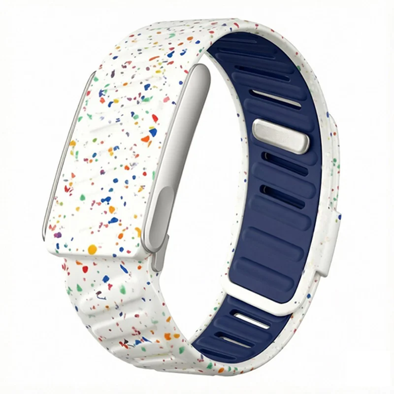 Soft Bicolor Silicone Watch Band For Whoop 5.0/MG Heart Rate Monitoring Strap With U‑Shape Metal Frame Adjustable Wristband