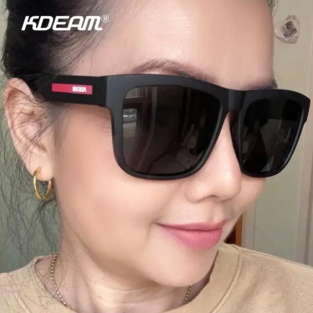 

KDEAM New Polarized Sunglasses 2025 Men Women Square Shades Colorful True Film Lenses Luxury Brand Desig Outdoor Driving Glasses