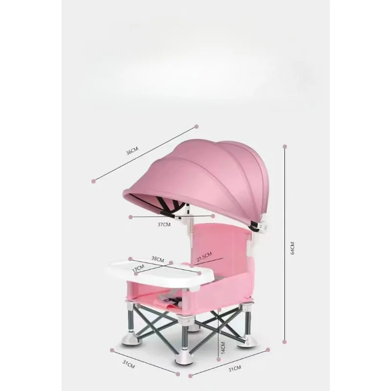 Baby Camping Outing Folding Seat Portable Sunshade High Chair with Tents Baby Dining Table Chair for Baby Camping Equipment image 6
