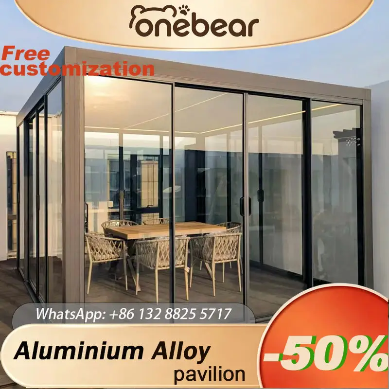 

Any Size Custom Aluminum Alloy Heavy Duty Durable Waterproof Sunproof Easy Install Outdoor Patio Backyard Pool Garden Shelter