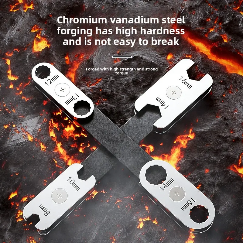 8 in 1 Wrench and Spanner Multi Tool with 360 Degree Rotating Adjustable Plate for Auto Repair and DIY Enthusiasts