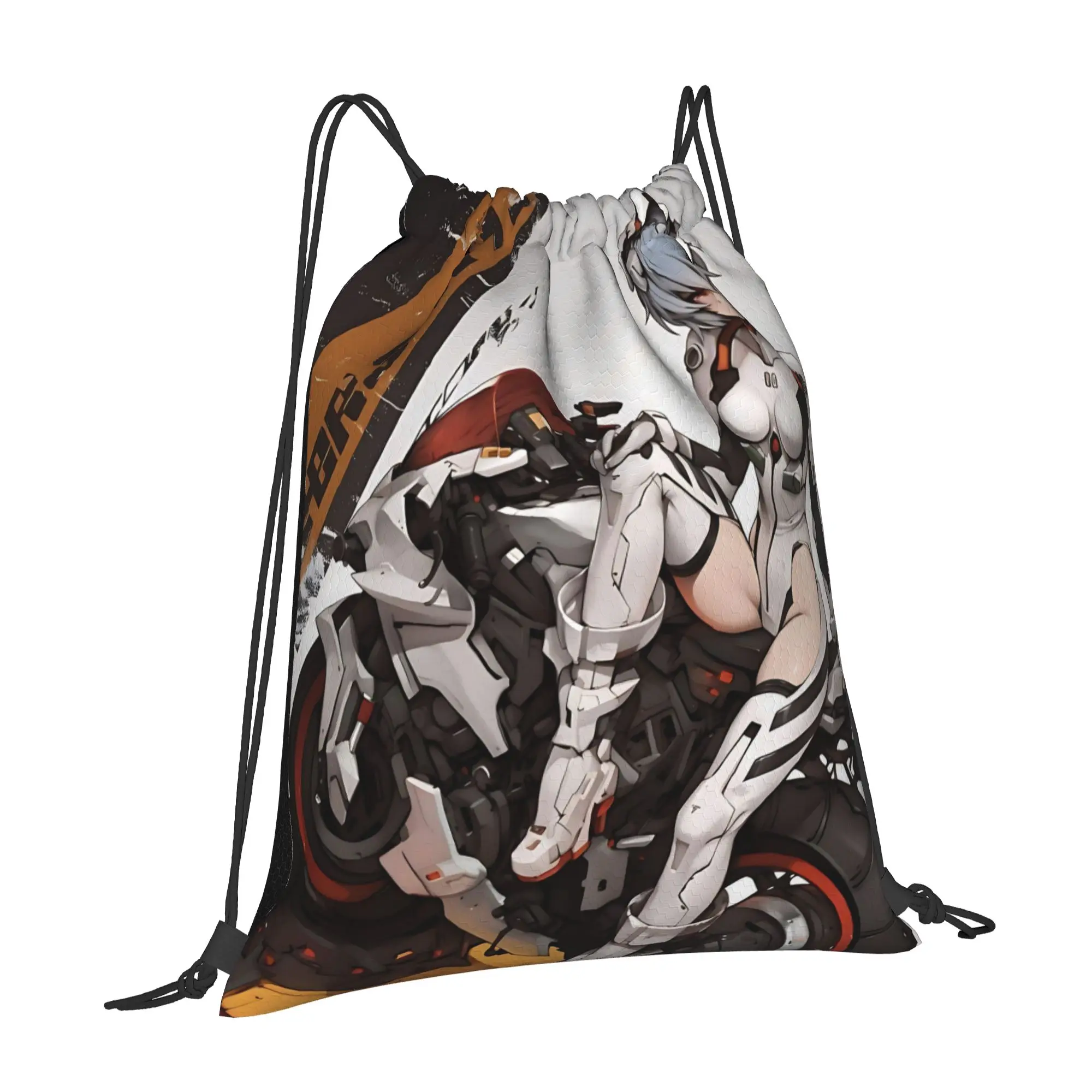For travel Pouch Neon Genesis Evangelion EVA Ayanami Rei Kawaii Drawstring Bags Gym Shoe Clothes Storage Teen Portable Rucksack