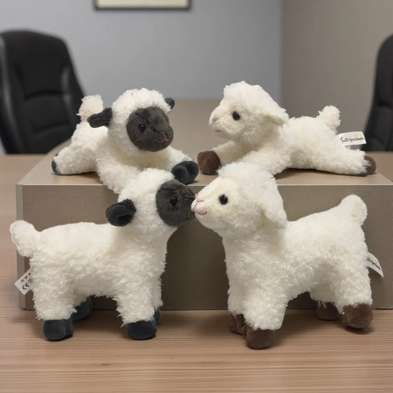 Sheep Plush Toys Standing/Lying Sheep Stuffed Doll 20cm Simulated Animal Toys Home Decor Toys Creative Birthday Surprise Gifts