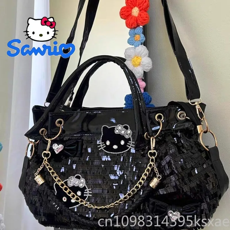 

Hello Kitty Tote Bag Luxury Purse Handbag for Y2K Baddie Sweet Cool Glitter Large Spacious Shoulder Crossbody Bag
