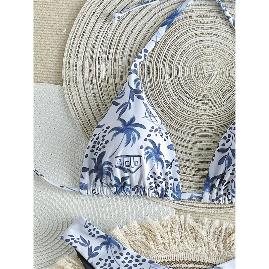 XS - L Neuer bedruckter Neckholder-Bikini, brasilianischer Bikini, Damen-Badeanzug, zweiteiliges Bikini-Set, Badeanzug für Damen, Badebekleidung, Badeanzug, Schwimmanzug V7173 – Detail 28
