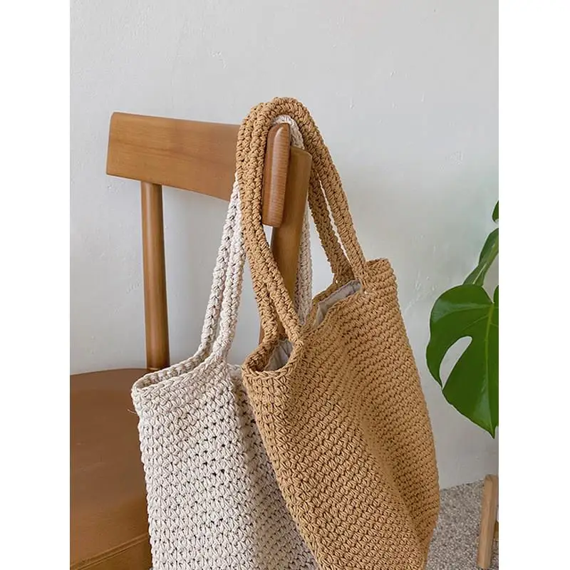 handcrafted-bucket-bag-large-capacity-beach-bag-crossbody-shoulder-handbag-magnetic-buckle-brown-cotton-thread-bag
