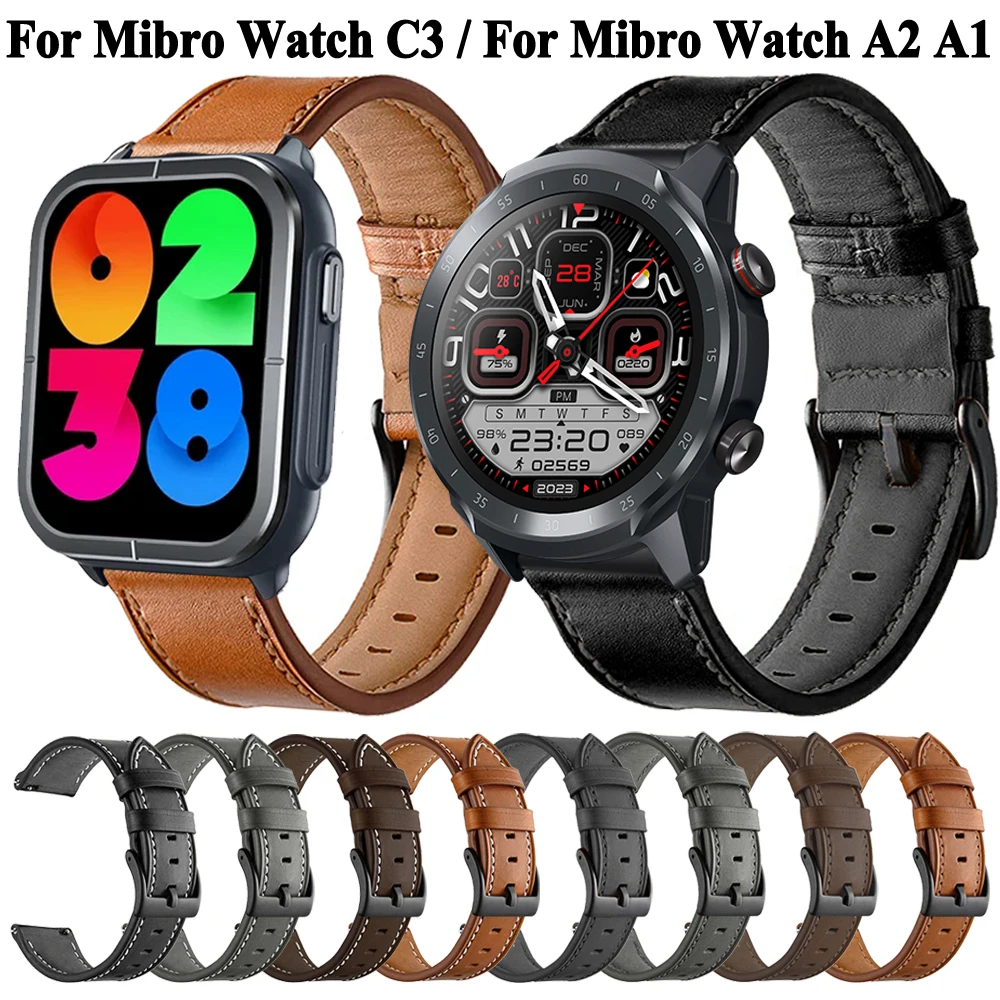 22mm Ersatz-Uhrenarmband für Mibro Watch C3 A2 A1 X1 Lite2 Zubehör Weiches Leder Uhrenarmbänder Armband Armbänder