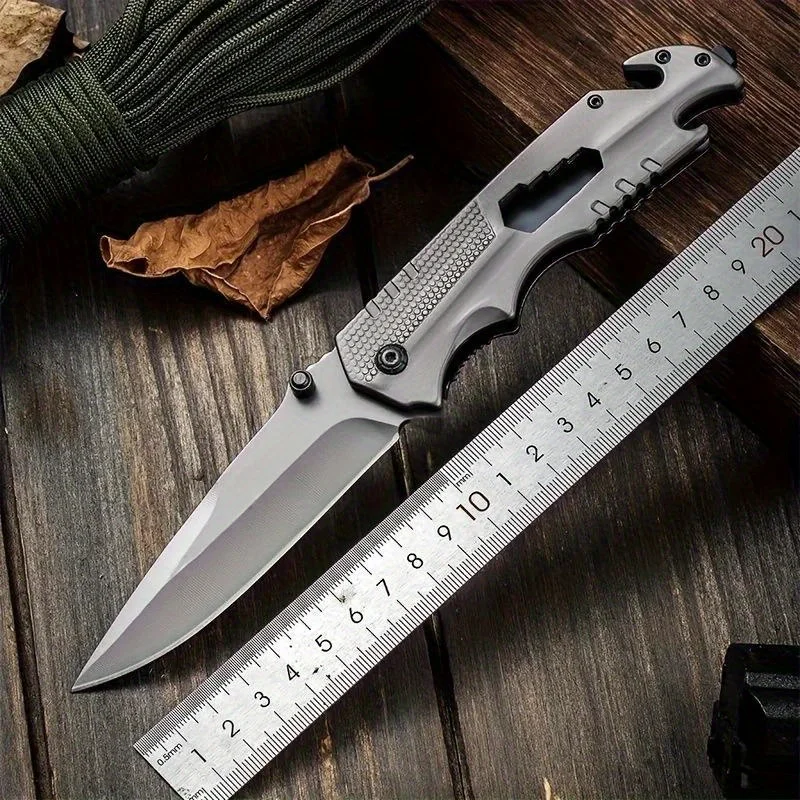 High-hardness Outdoor Folding Knife, Stainless Steel Portable EDC Pocket Knife, Multifunctional Fruit Knife For Camping Picnic