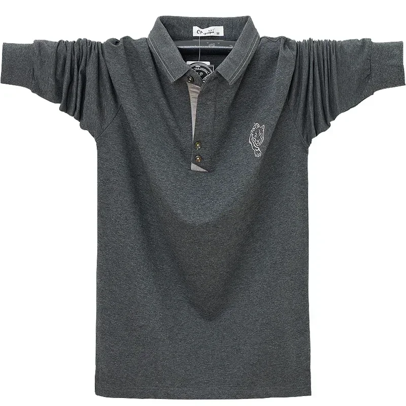 Spring Men Polo Shirts Cotton Men Fashion Embroidery Polo Shirt Long Sleeve Polo tShirt 6XL Brand Streetwear Clothing