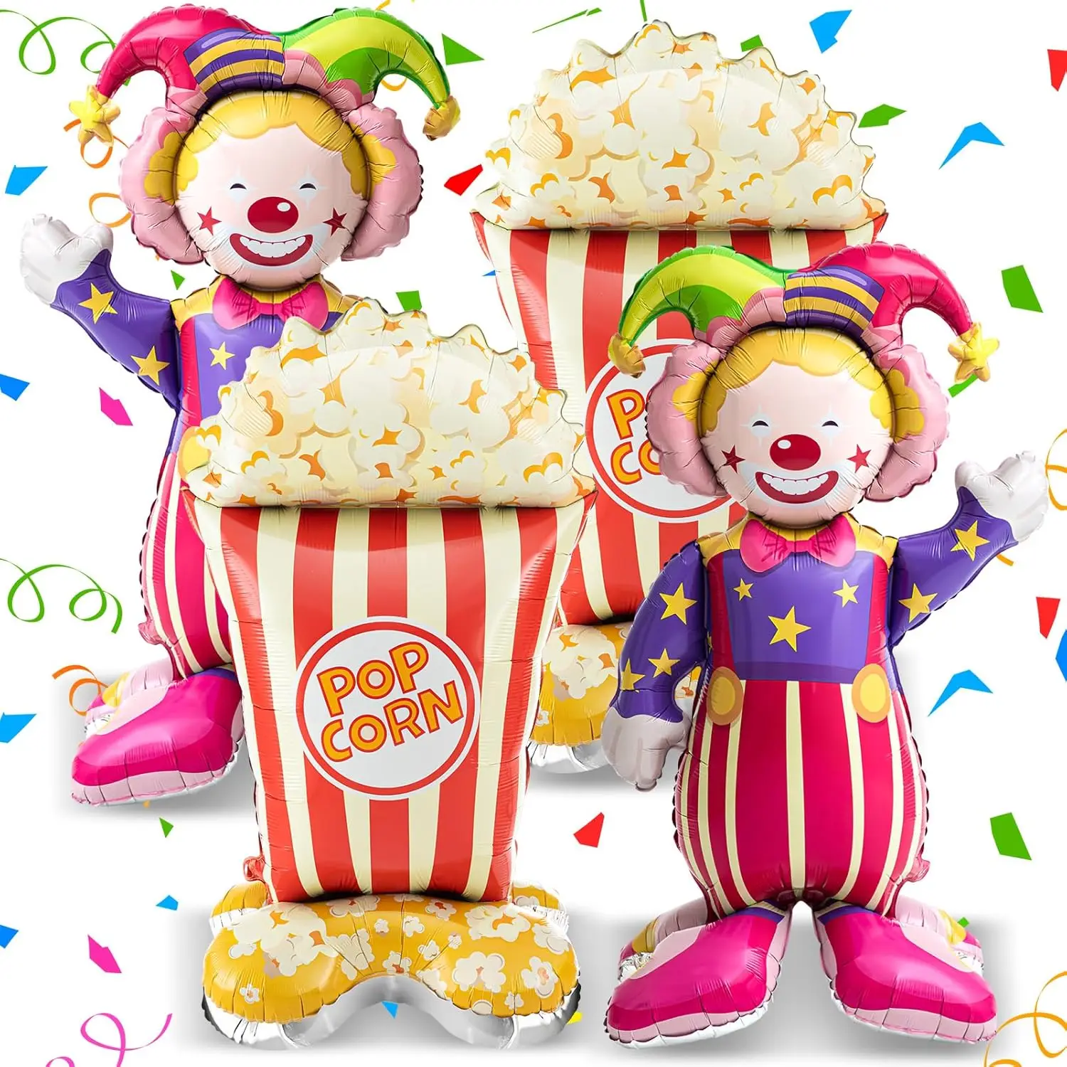 Decoración de fiesta de Carnaval, globo de pie de payaso con tema de circo, globo de aluminio de animales de circo, decoración de Carnaval para fiesta de cumpleaños para niños