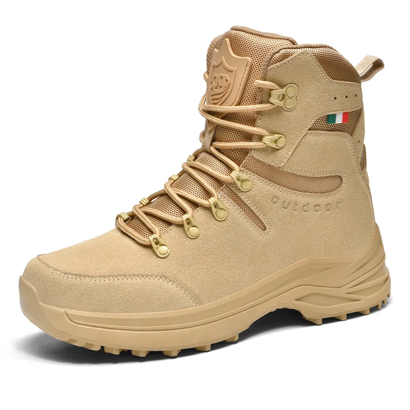 

Outdoor Hiking Shoes Men Anti-slip Lace-up Breathable Shock-absorbing High-top Boots Men Lace-up Low-top Casual Sports Shoes Men