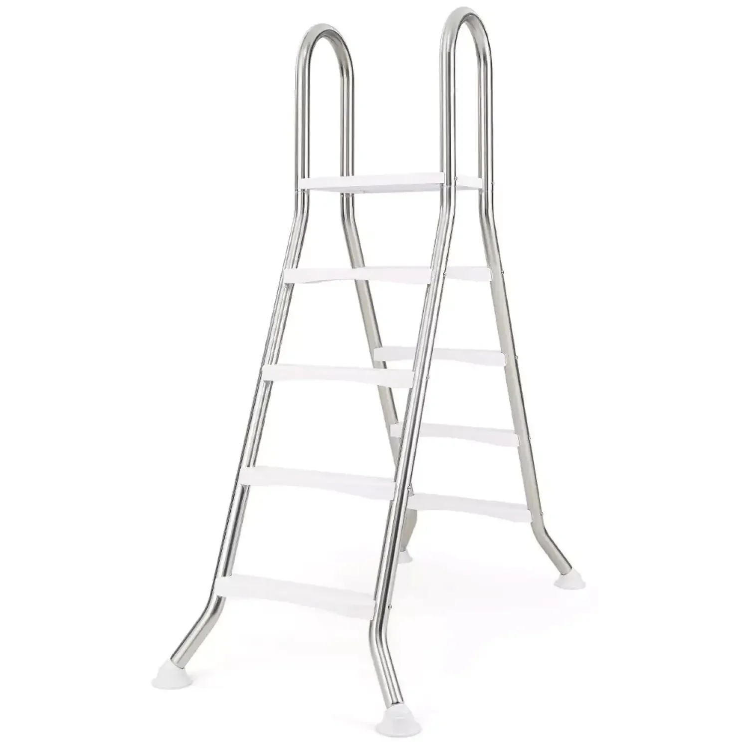 Above Ground Pool Ladder with Top Platform Non-slip Steps in Stainless Steel Swimming Pool Accessories