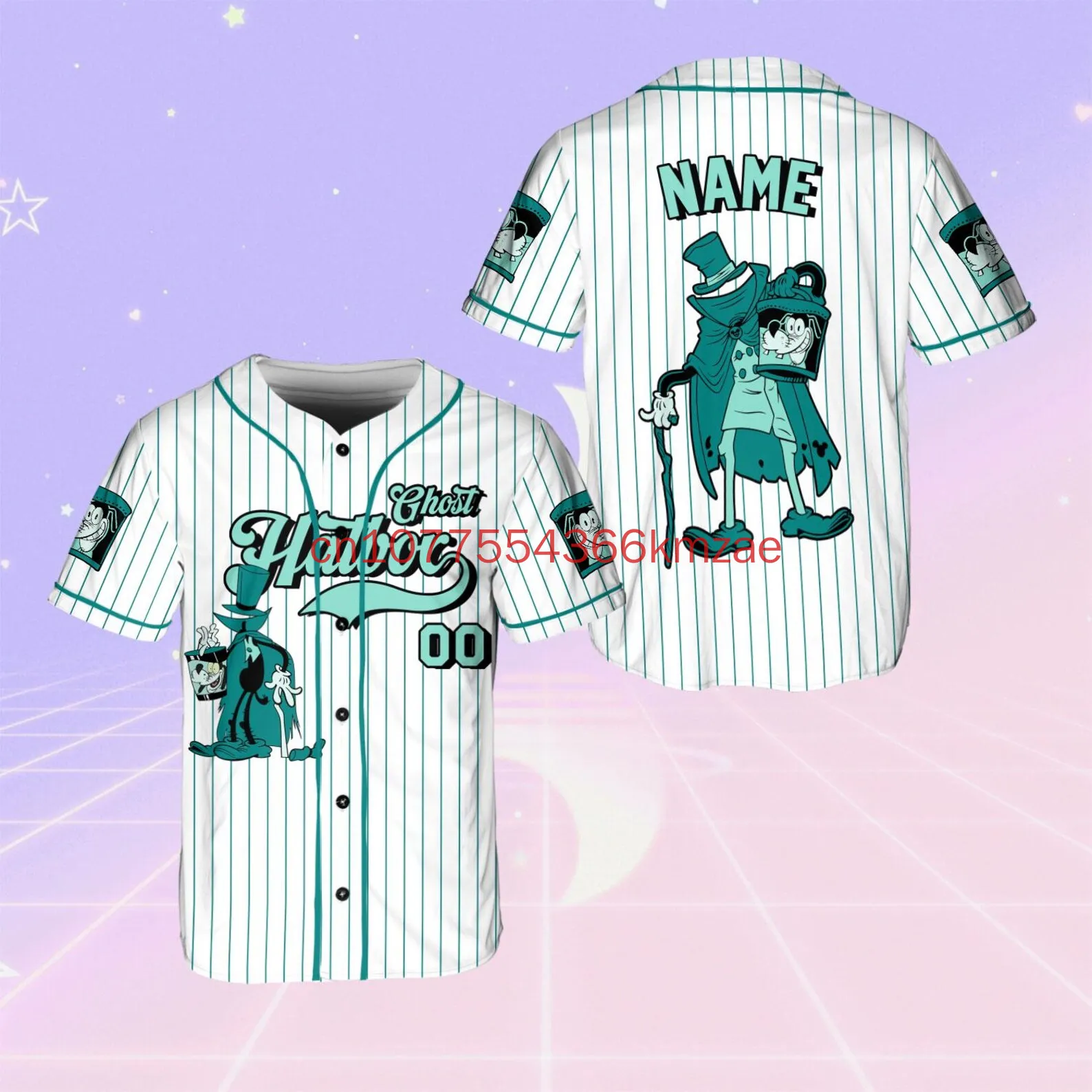 Disney Halloween Haunted Mansion เสื้อเบสบอล 3D พิมพ์ผู้ชายและผู้หญิง Street แฟชั่น Y2K เสื้อเบสบอล