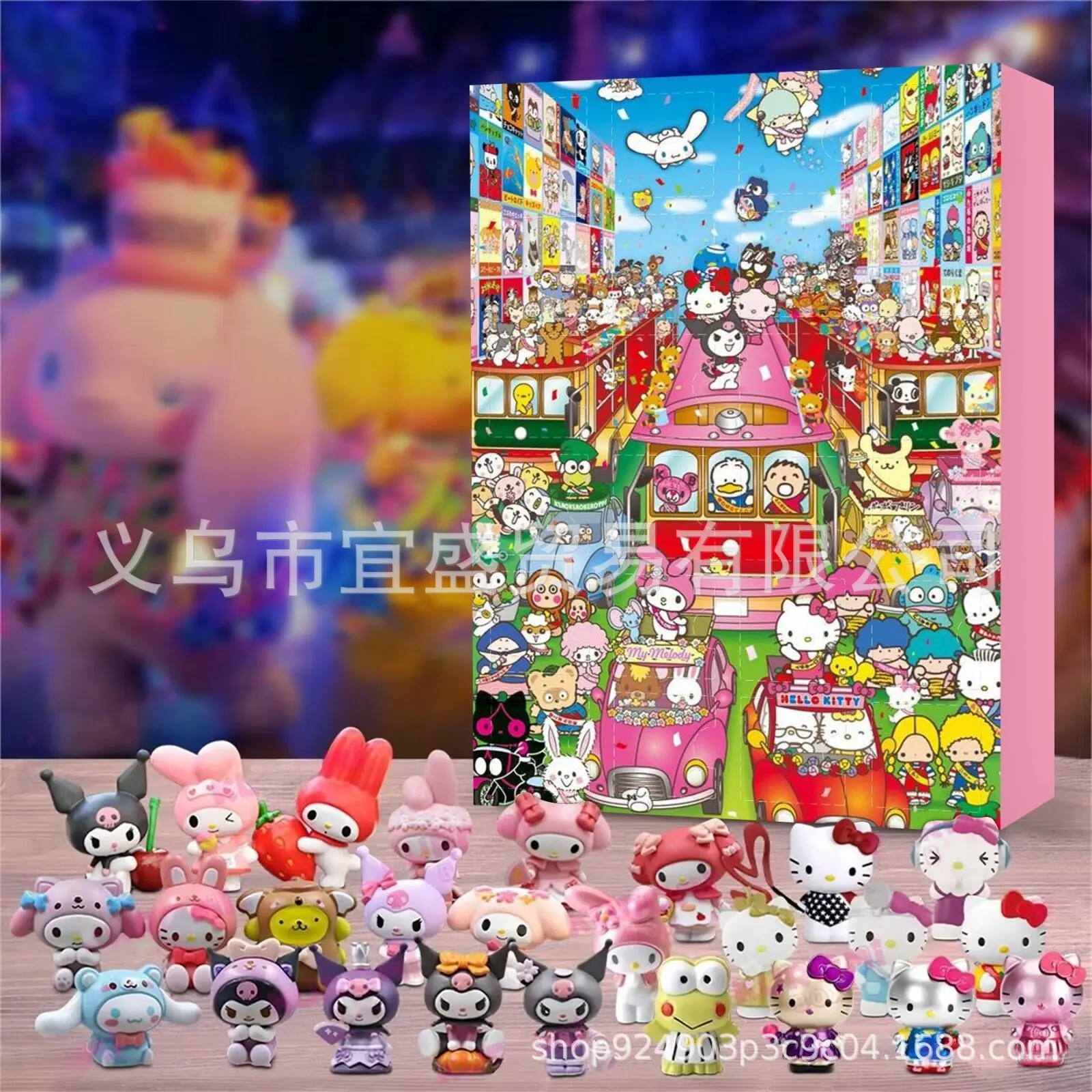 Anime sanrio kuromi 24 calendários de advento de natal surpresa figura de ação dos desenhos animados contagem regressiva anime periférico brinquedo das crianças presente