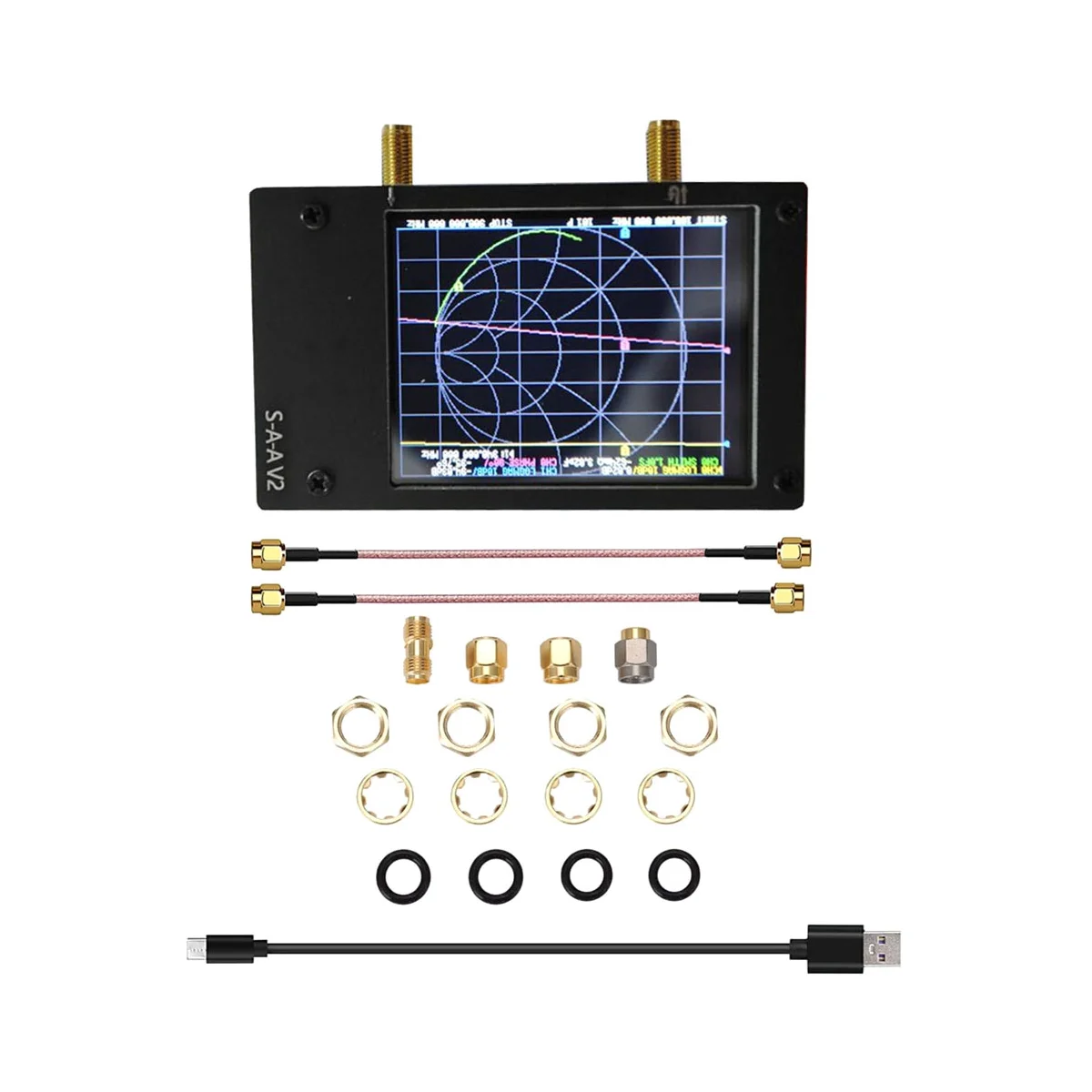 

2.8 Inch Vector Network Analyzer S-A-A V2 Spectrum Analyzer Supports 50KHz-3GHz Antenna Network Analyzer