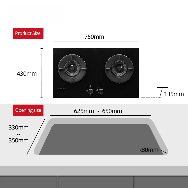 卸売ダブルバーナーガスストーブ強化ガラス黒 NG ガス炊飯器セラミック表面内蔵家庭用設置天然ガス