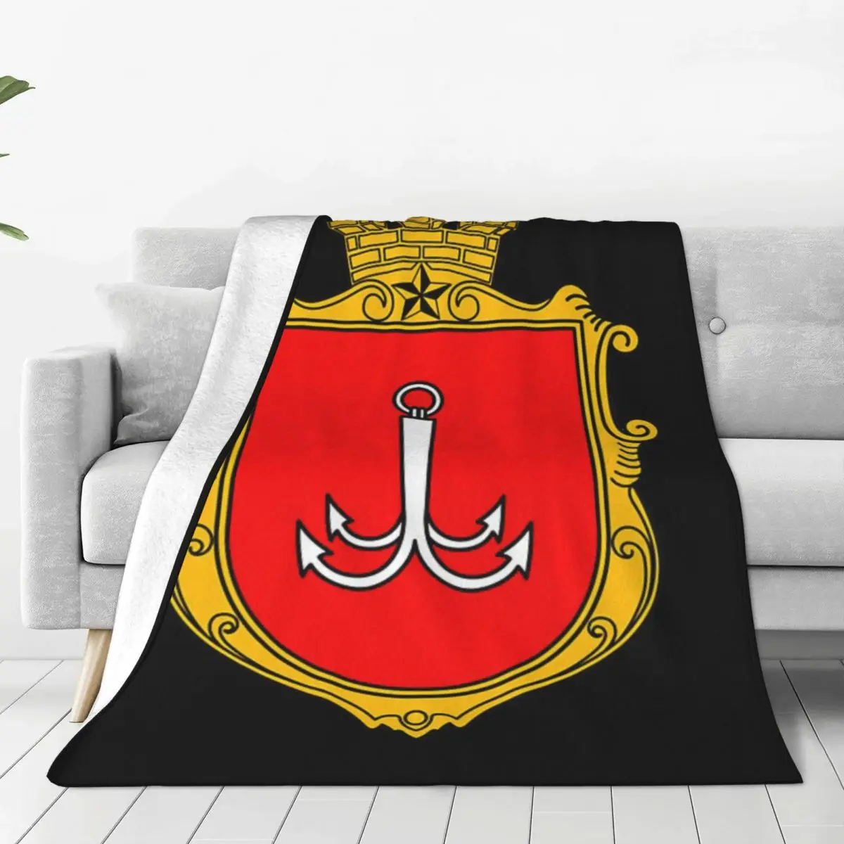 Coat Of Arms Of Odessa, Ukraine Blanket Fleece Warm Sofa Throw Blankets For Home Bedroom Office Throws Bedspread Quilt