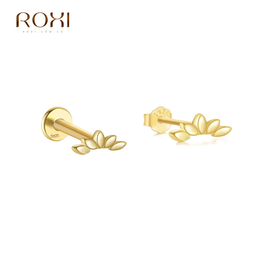 ROXI-pendientes perforados con diseño de ojo de caballo para mujer y niña, de plata 925, uso diario Simple, regalos de joyería para fiesta, pendientes de plata