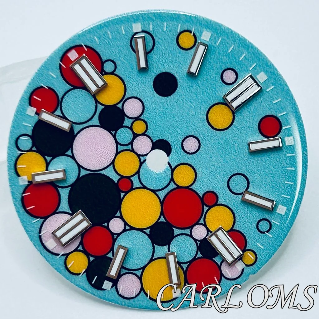 TOP 28.5mm NH35 NH36 4R35 4R36 7R26 7R36 Movement Blue Yellow Red Pink Green Sterile Luminous Watch Dial Date