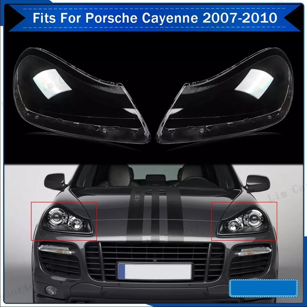 

Для Porsche Cayenne 2007 2008 2009 2010, абажур передней фары автомобиля, линза из плексигласа, замена корпуса, прозрачная крышка фары
