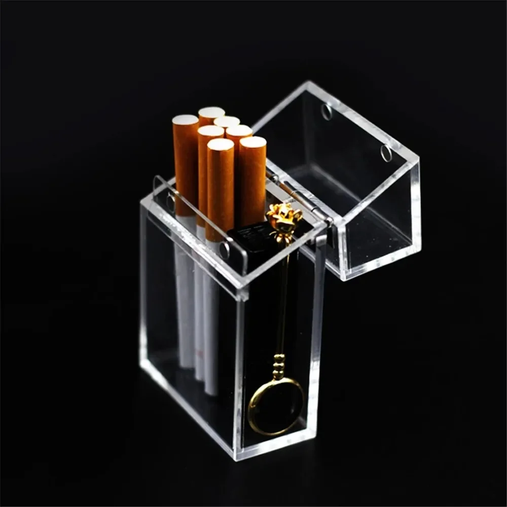 Acrylic Transparent Cigarette Case Creative For Lighter Trinkets Small Parts Dustproof And Waterproof Storage Box Gift Gadgets