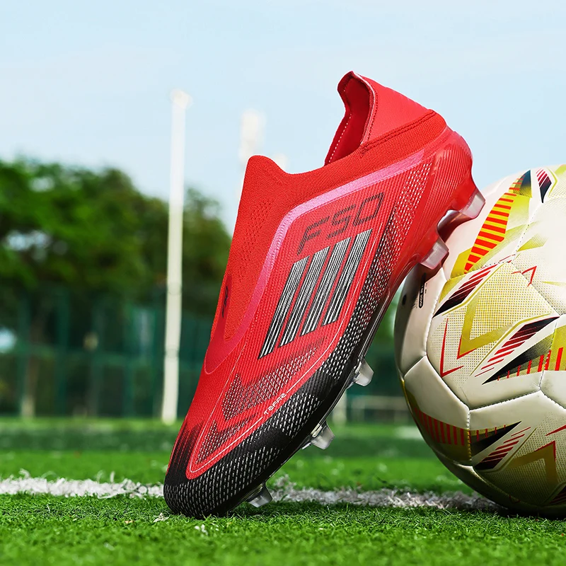 

Men Football Boots Training Long Spikes Match Sport FG Ultralight Indoor Sneakers Breathable Soccer Shoes Cleats Drop Shipping