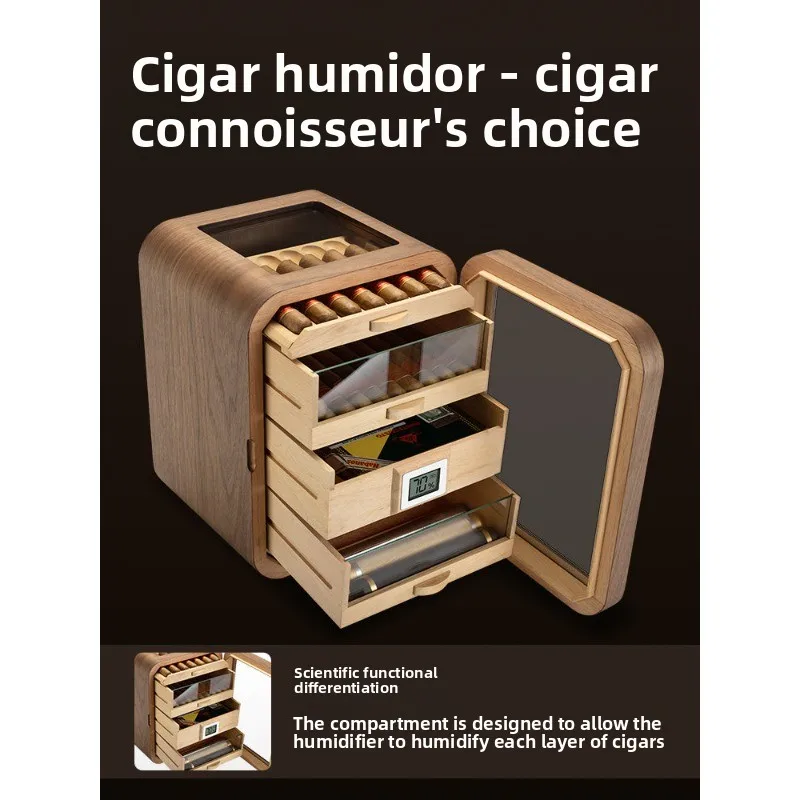 Eggar Dragon Cigar Box Cigar Moisturizer Cabinet Cedar Wood Moisturizer Fashion Curved Light Luxury Cigarette Case
