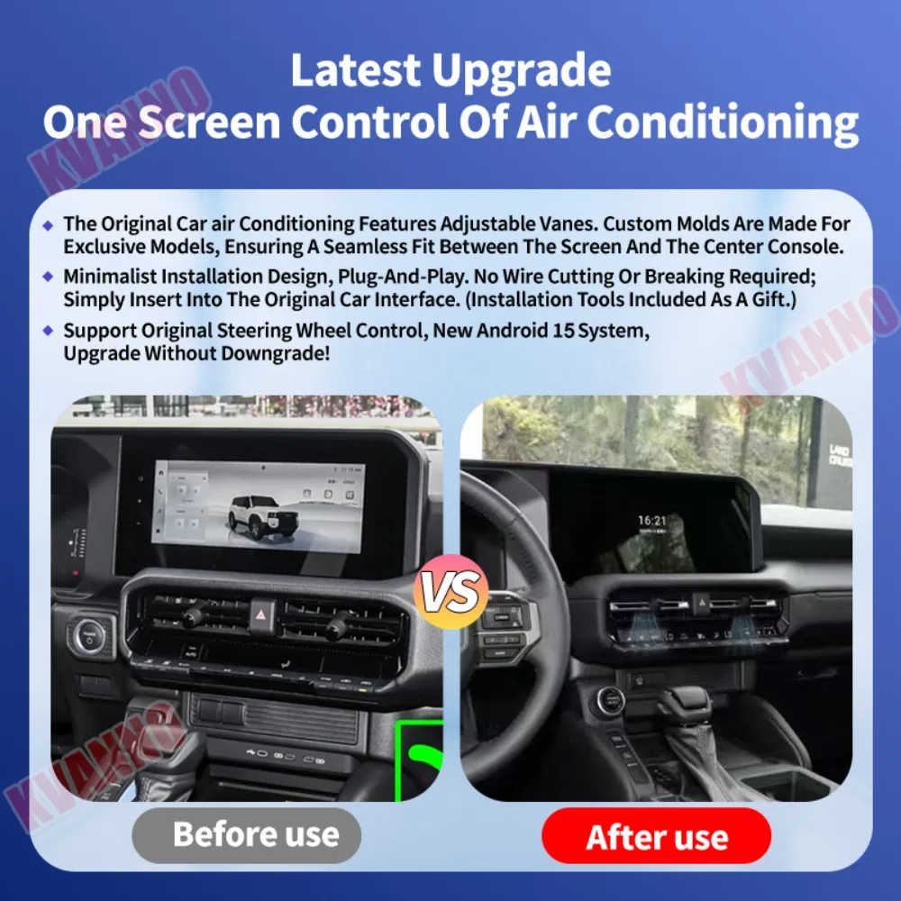 Carplay Android15 Car Screen For Toyota Prado LC250 2023 2024 Car Multimedia  Car Intelligent Systems GPS Navigatio BT WIFi 4G