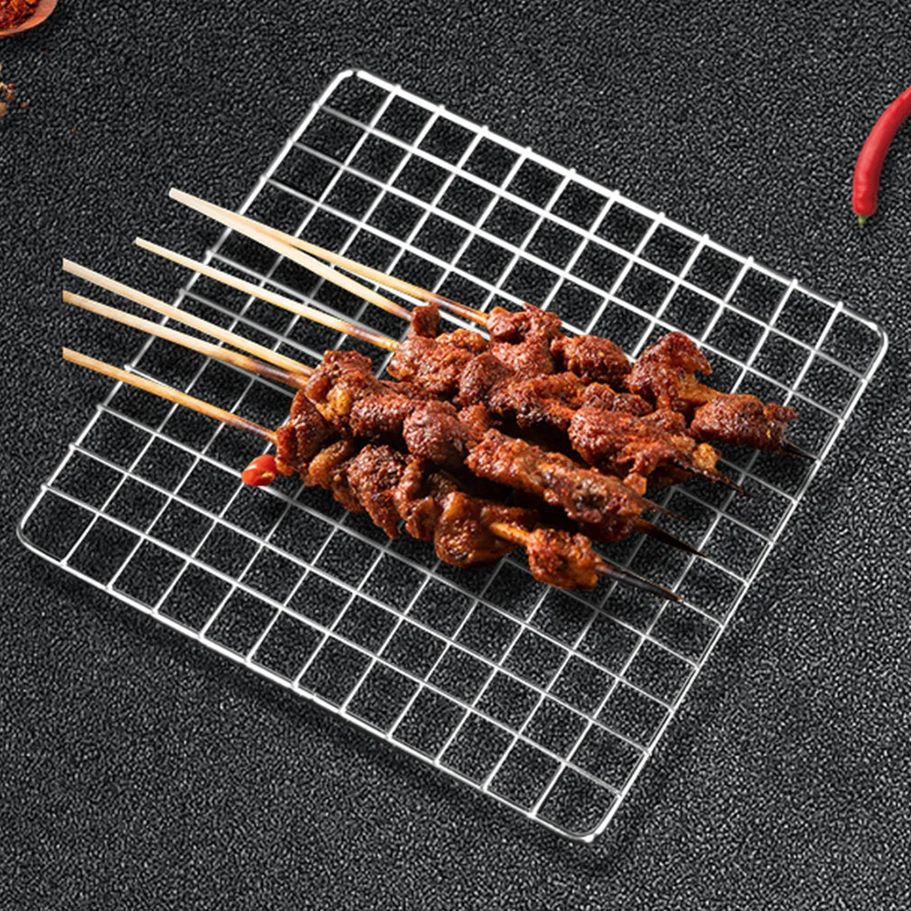 رف تبريد من الفولاذ المقاوم للصدأ، شبكة خبز شديدة التحمل للبيتزا والكوكيز والكعك وتصريف الزيت وتخزين البطاطس المقلية والشواء #5