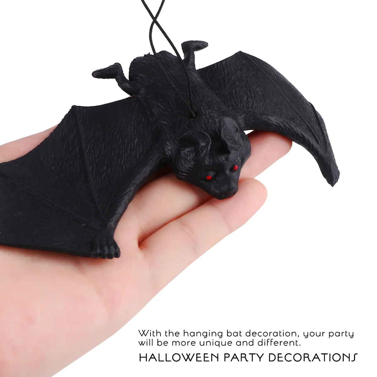 

5 Pcs Creepy Halloween Decorations Bat Ornament Costume Kids Hanging Black Indoor