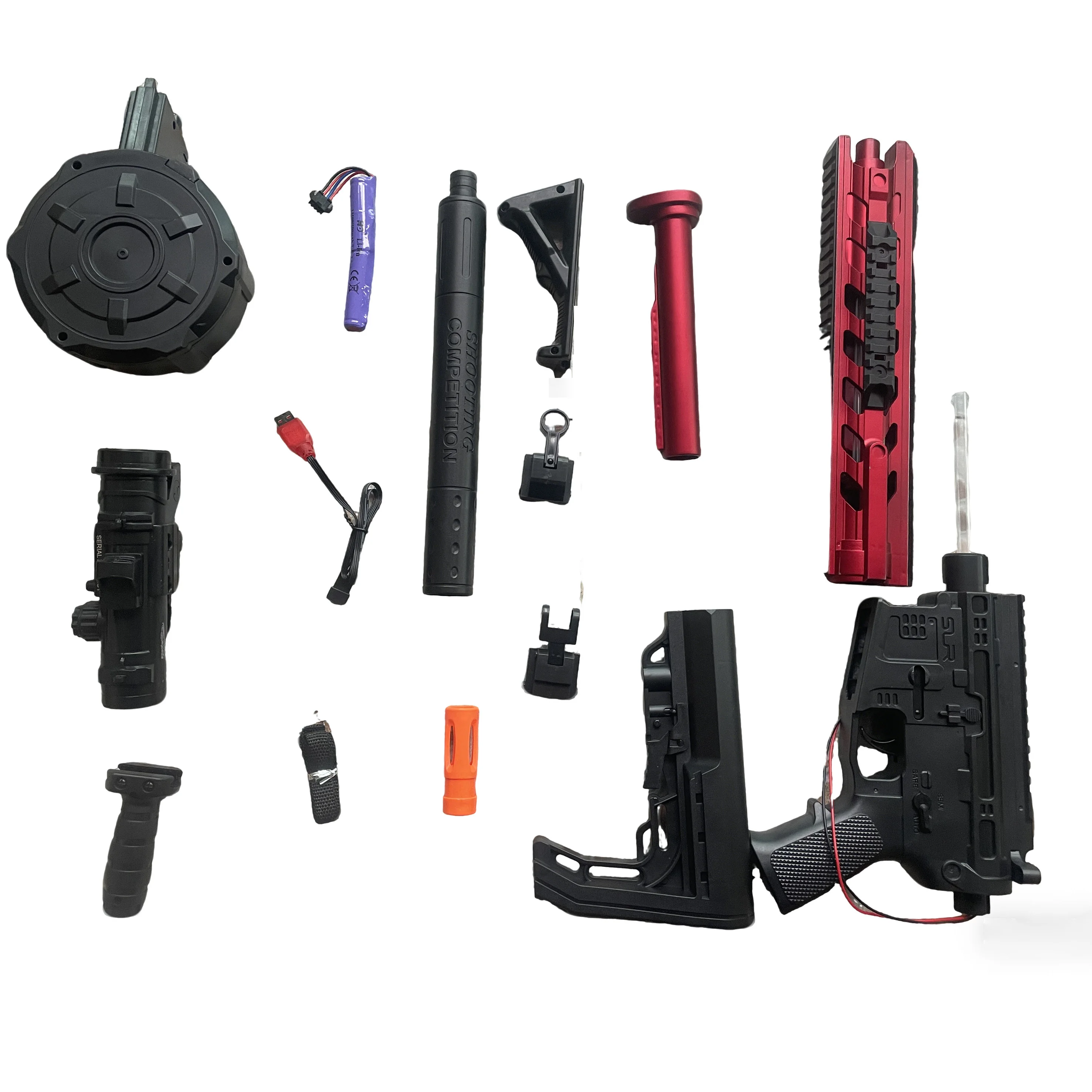 El chorro de gel automático de 7,4 V dispara hasta 30 m de largo alcance, pistola de bola de gel eléctrica completamente automática precisa con 500 rondas para juegos extendidos