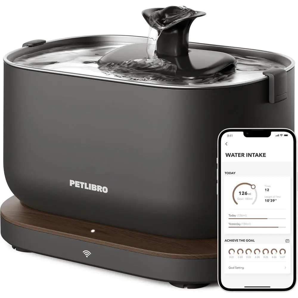 

Indoor Stainless Steel Pet Fountain with 2.5L Capacity and Smart Bowl for Cats