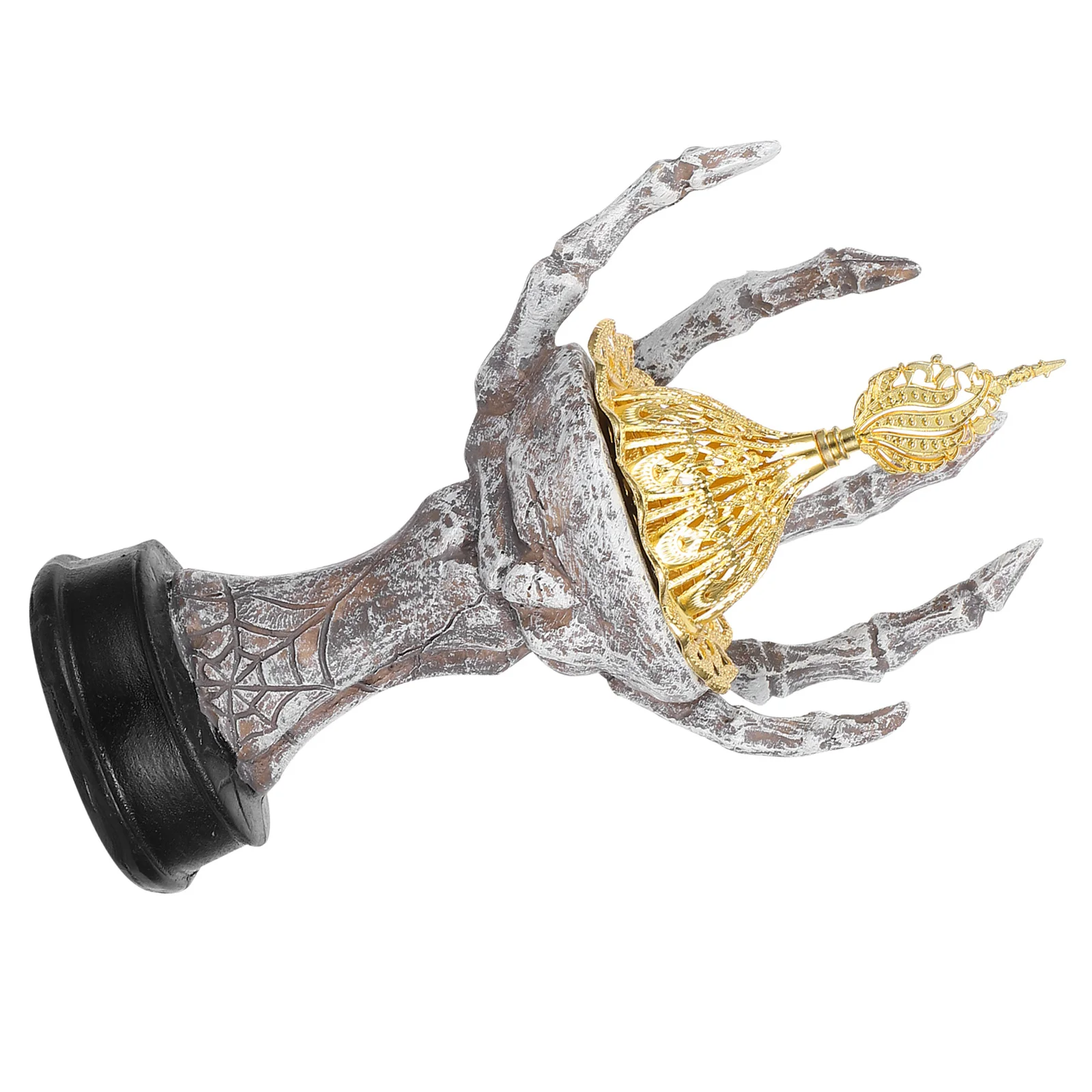 

Ghost Claw Incense Burner Resin Halloween Table Decor For Yoga Room Office Bedroom Silver Lid Design Aromatherapy Holder