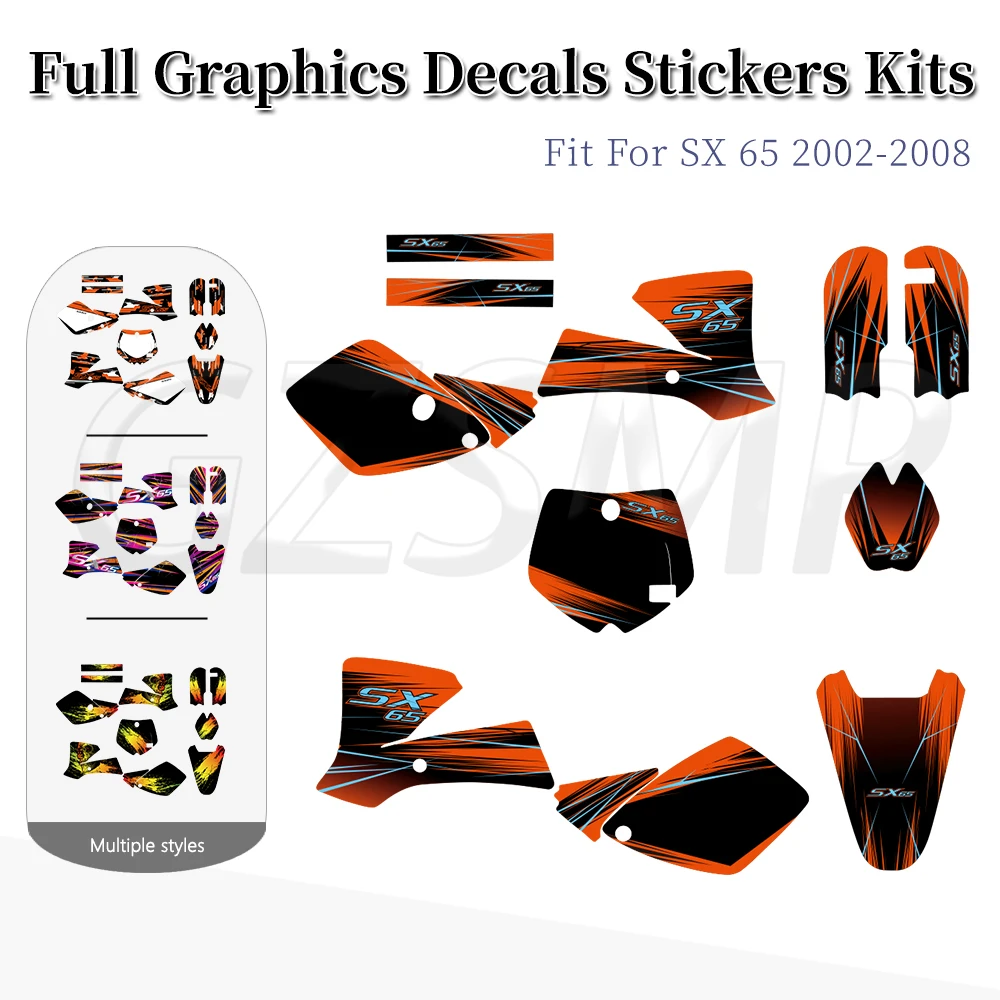 

Motorcycle Background Full Graphics Decals Deco Stickers Kit Fit for SX 65 SX65 2002 - 2008 2003 2004 2005 2006 2007