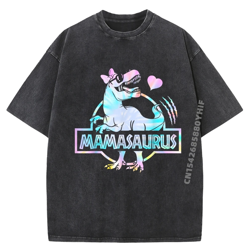 

Mamasaurus T Rex динозавр мама Saurus одинаковые простые футболки для всей семьи оптовая продажа футболка с мемами негабаритная стираная рубашка в японском стиле