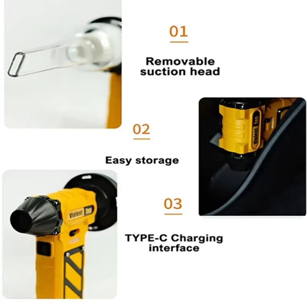 Kipas Turbo Jet Mini 110000RPM, Peniup Udara Listrik Tanpa Kabel Berdaya Tinggi, Pengatur Kecepatan, Peniup Udara Kuat