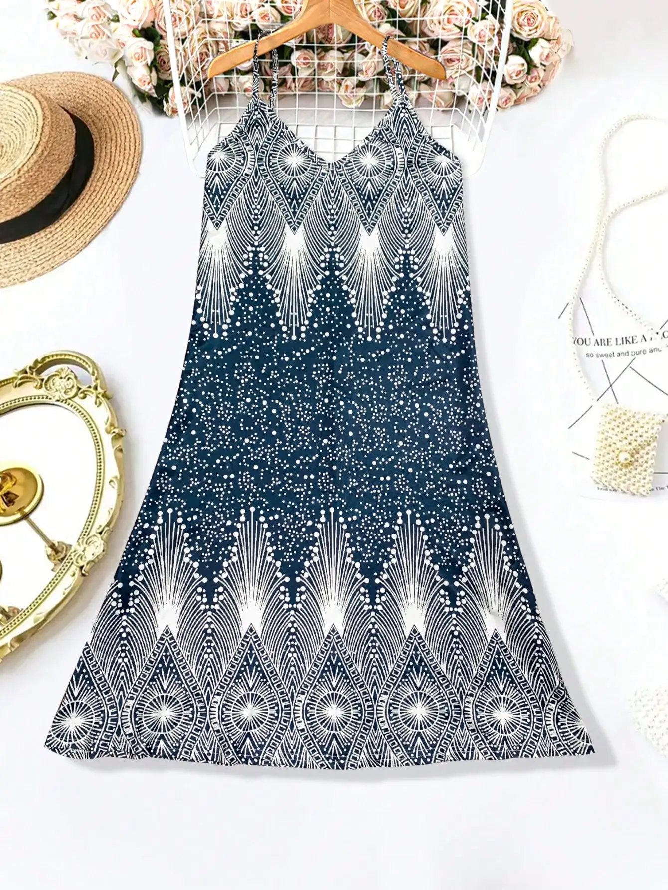 Women's Strappy Summer Dress,Simple Sleeveless Floral Sundress, Beach V-Neck Dress for summer clothes,Casual summer outfits image 4