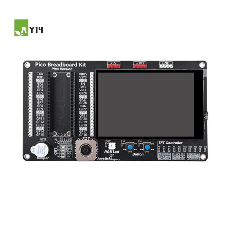 

AY14-для Raspberry Pi Pico/Pico W запасные части, аксессуары, модуль расширения GPIO с 3,5-дюймовым сенсорным экраном, RGB-подсветкой, Bu
