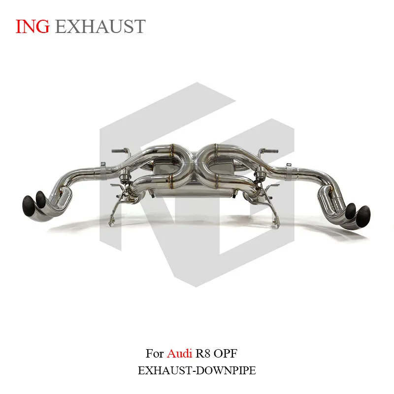 

ING Stainless Steel 304 Exhaust Catback For Audi R8 2020+ Spyder Coupe V10 5.2L With OPF Valve Bright Muffler Auto Parts System