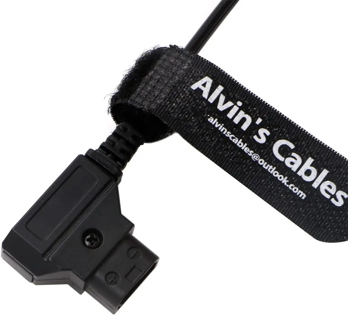 Alvin's Cables 12V D-Tap Coil Cable - Universal Power Adapter for Canon R5C Mirrorless Cameras (45cm Braided Flex Cable)