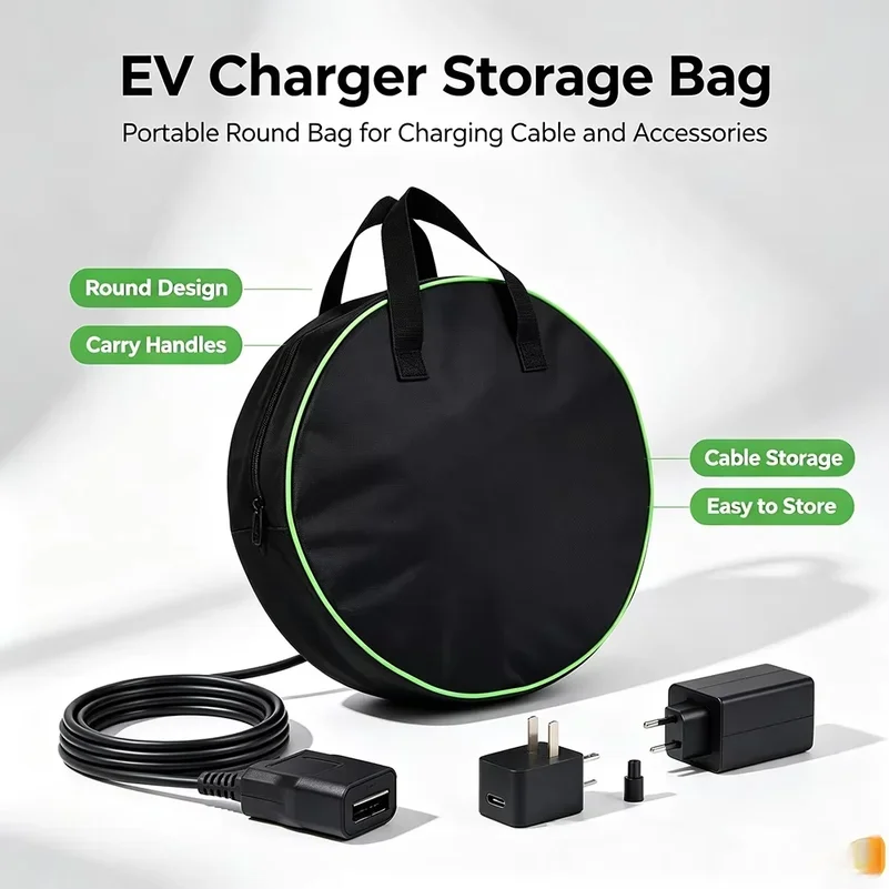 Oxford Fabric Waterproof Tool Pouch  Circular Portable Bag for Hardware Tools  Car Cable Storage