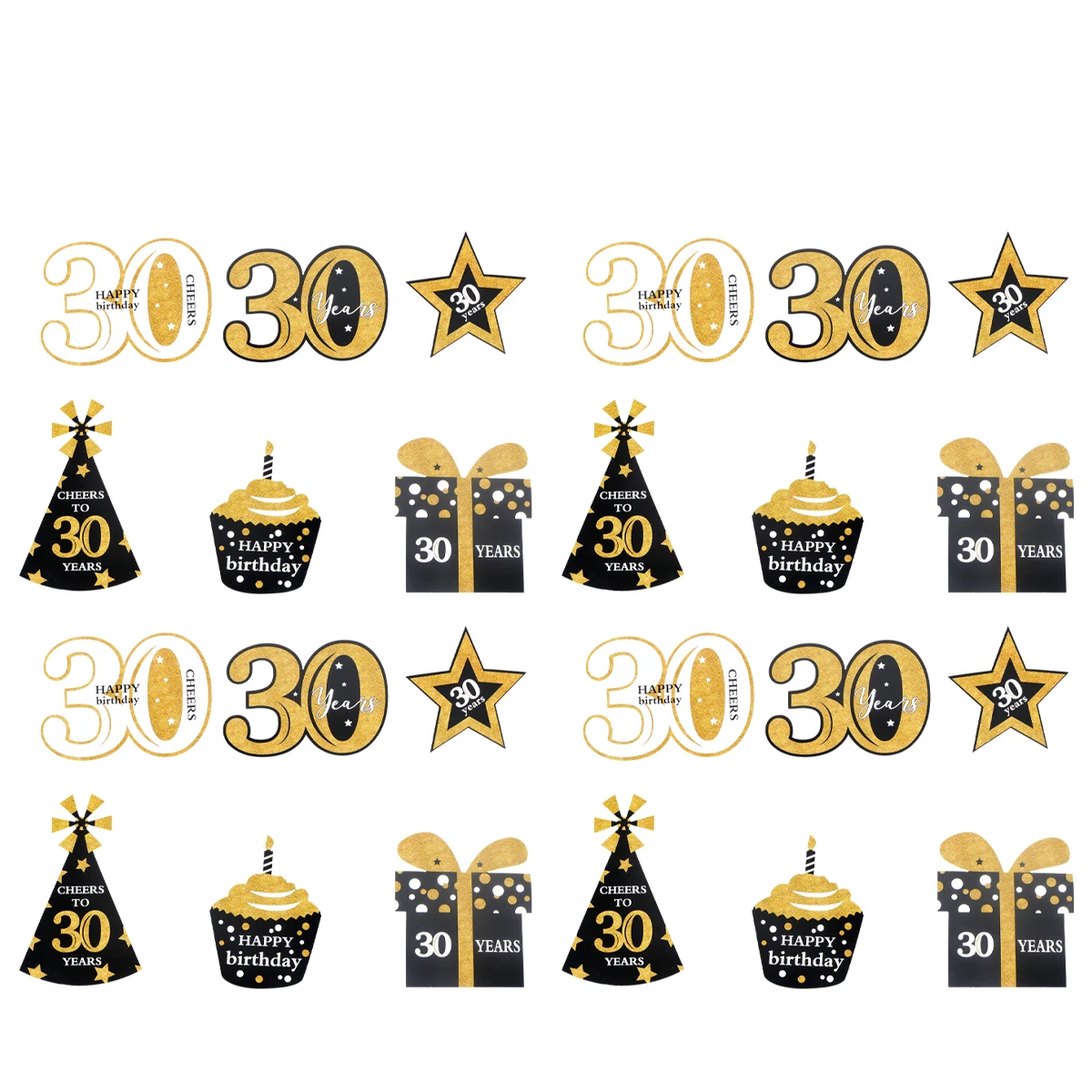 

24Pcs Hand Hold Photo Props Birthday Party Decoration Funny Accessories Black Gold Photobooth Supplies