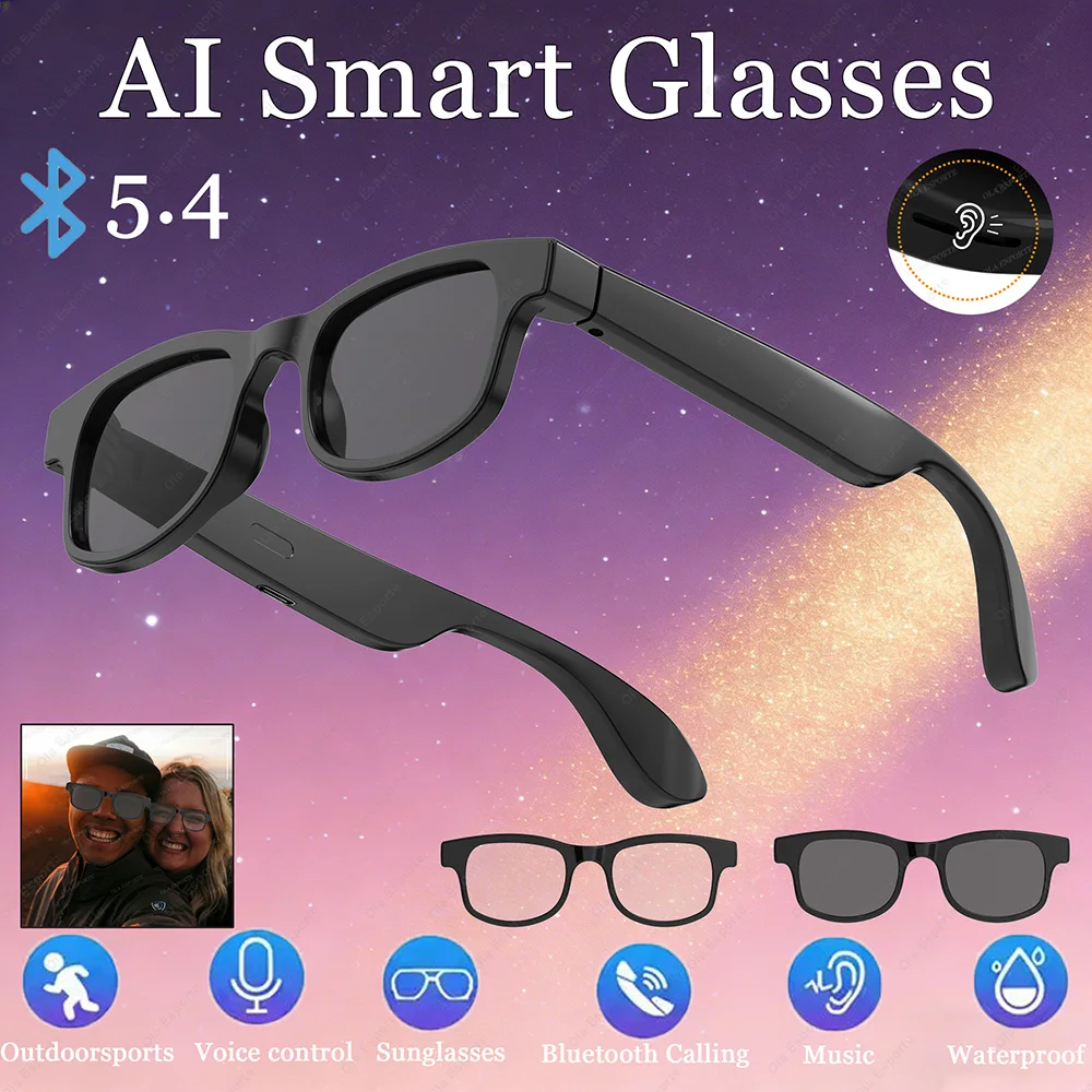

Smart Sunglasses Hands-Free BT Call Music Control Voice Assistant Remote Camera Photo Shooting Smart Glasses for Men Women 2026