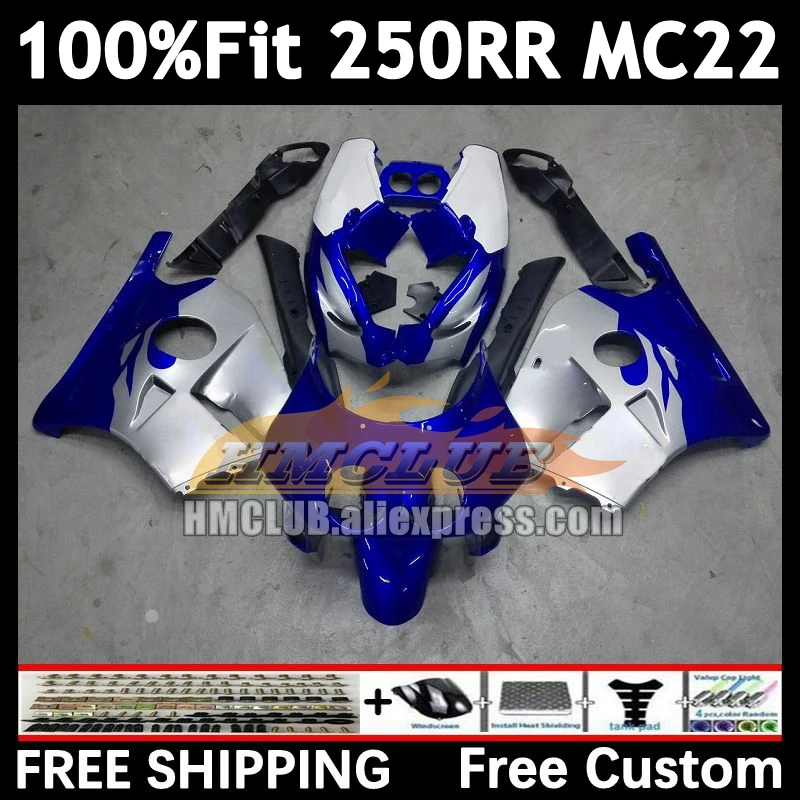 Injection Body For HONDA blue silver CBR 250RR CBR250RR 1990 1991 1992 1993 1994 98No.7 MC22 CBR250 RR 95 96 97 98 99 Fairing